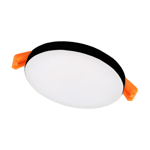Iebūvējamais apaļš melns LED panelis ar regulējamām atsperēm "RUBI" 8W-3000K Iebūvējamais apaļš melns LED panelis ar regulējamām atsperēm "RUBI" 8W-3000K