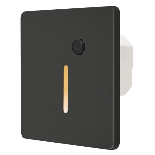 Recessed Square Black LED Stair Light with Daylight and IR Sensor "PORTOSENS" 1.5W (LI Recessed Square Black LED Stair Light with Daylight and IR Sensor "PORTOSENS" 1.5W (LI