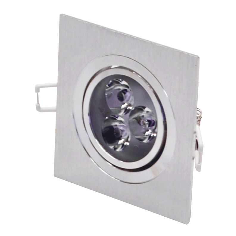 Įmontuojamas kvadratinis metalinis LED šviestuvas "LENS" 3W 2 Įmontuojamas kvadratinis metalinis LED šviestuvas "LENS" 3W 2