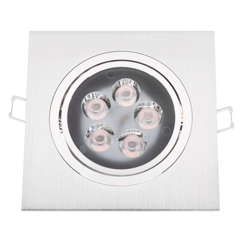 Įmontuojamas kvadratinis metalinis LED šviestuvas "LENS" 5W 1 Įmontuojamas kvadratinis metalinis LED šviestuvas "LENS" 5W 1