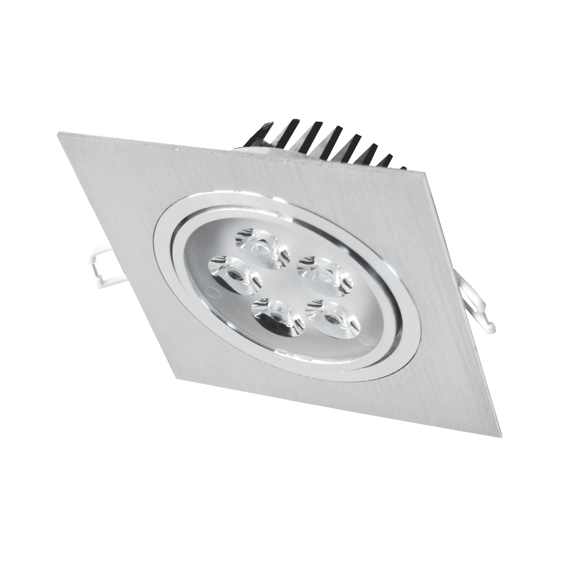 Įmontuojamas kvadratinis metalinis LED šviestuvas "LENS" 5W Įmontuojamas kvadratinis metalinis LED šviestuvas "LENS" 5W