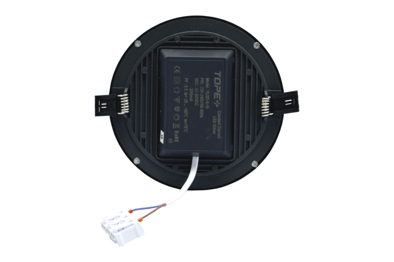 Wpustowy okrągły czarny panel LED „SPLIT” 16W-3000K 5 Wpustowy okrągły czarny panel LED „SPLIT” 16W-3000K 5