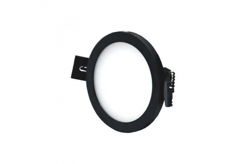 Wpustowy okrągły czarny panel LED „SPLIT” 5W-3000K 2 Wpustowy okrągły czarny panel LED „SPLIT” 5W-3000K 2