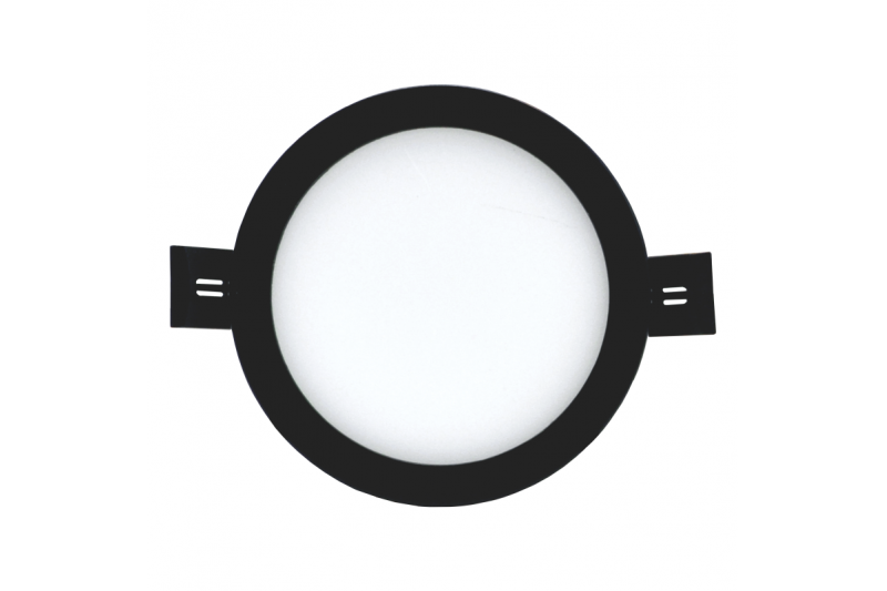 Wpustowy okrągły czarny panel LED „SPLIT” 8W-3000K 1 Wpustowy okrągły czarny panel LED „SPLIT” 8W-3000K 1