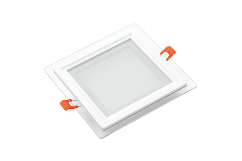 Kwadratowy wpuszczany panel LED z szybą „VESTA” 12W 1