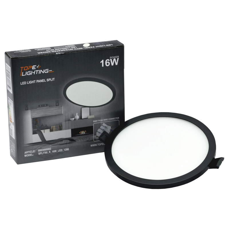 Iebūvējamais apalš melns LED panelis "SPLIT" 16W-3000K 6 Iebūvējamais apalš melns LED panelis "SPLIT" 16W-3000K 6