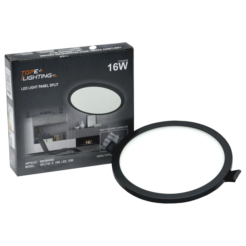 Įmontuojamas apvalus juodas LED šviestuvas "SPLIT" 22W-3000K 6 Įmontuojamas apvalus juodas LED šviestuvas "SPLIT" 22W-3000K 6