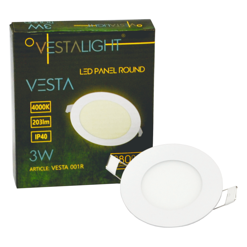 Įmontuojamas apvalus LED šviestuvas "VESTA" 3W 7 Įmontuojamas apvalus LED šviestuvas "VESTA" 3W 7