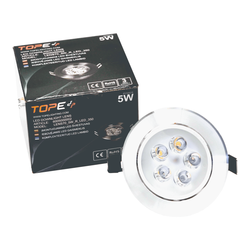 Süvistatav ümmargune LED-valgusti "LENS" 5W 6 Süvistatav ümmargune LED-valgusti "LENS" 5W 6
