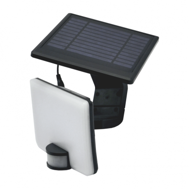 Juodas LED lauko prožektorius su saulės baterija ir judesio davikliu "VISTA" 10W 10