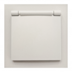 Cream-colored socket with cover IP44 "BORA" (earthed, without frame) Cream-colored socket with cover IP44 "BORA" (earthed, without frame)