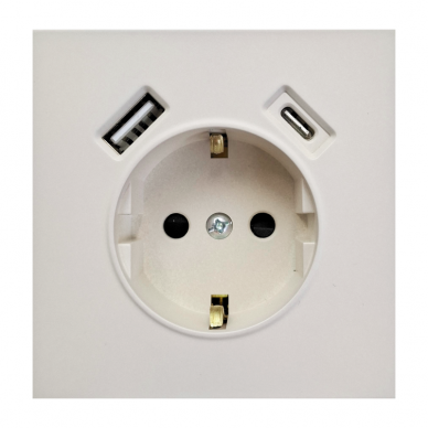 Kreminis kištukinis lizdas su USB + TYPE C "BORA" ( su įžeminimu, be rėmelio) Kreminis kištukinis lizdas su USB + TYPE C "BORA" ( su įžeminimu, be rėmelio)