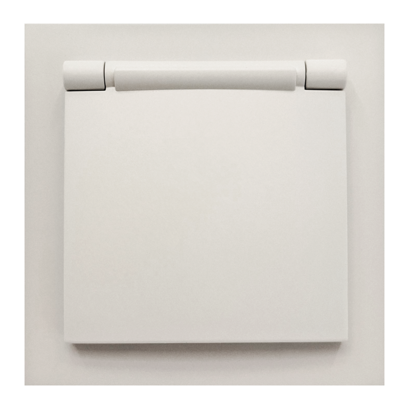 Cream-colored socket with cover IP44 "BORA" (earthed, without frame) Cream-colored socket with cover IP44 "BORA" (earthed, without frame)