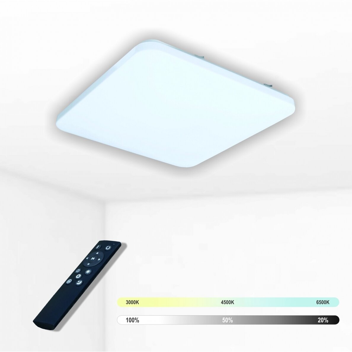 Square LED ceiling light "SOPOT" 2x36W