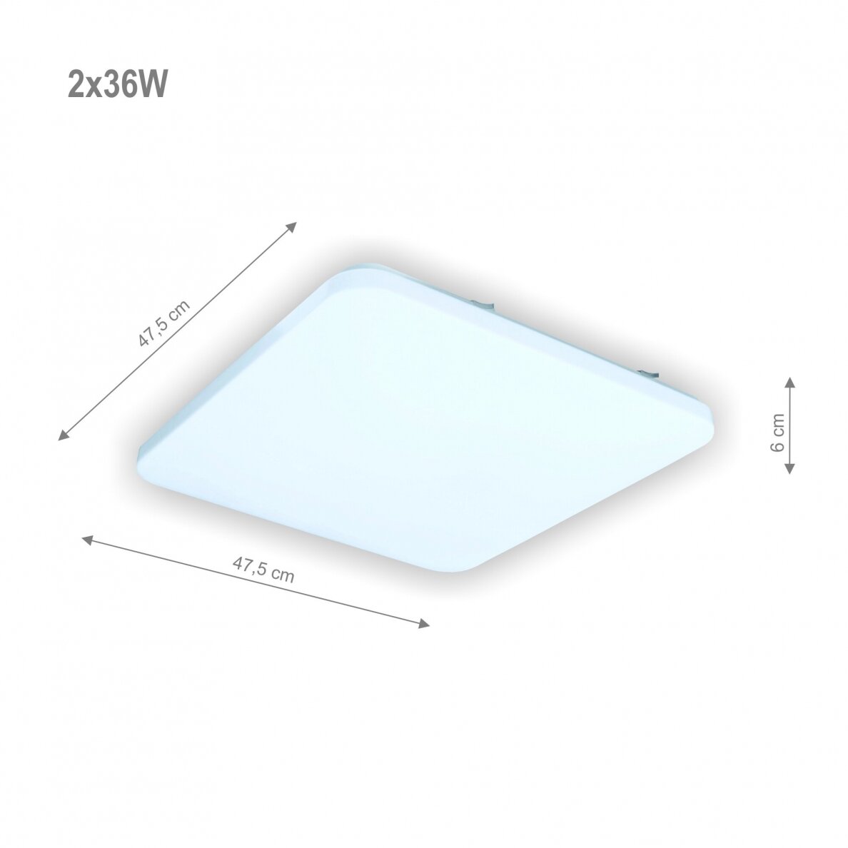Sopot 2x36W потолочный квадрат светодиодный светильник 1