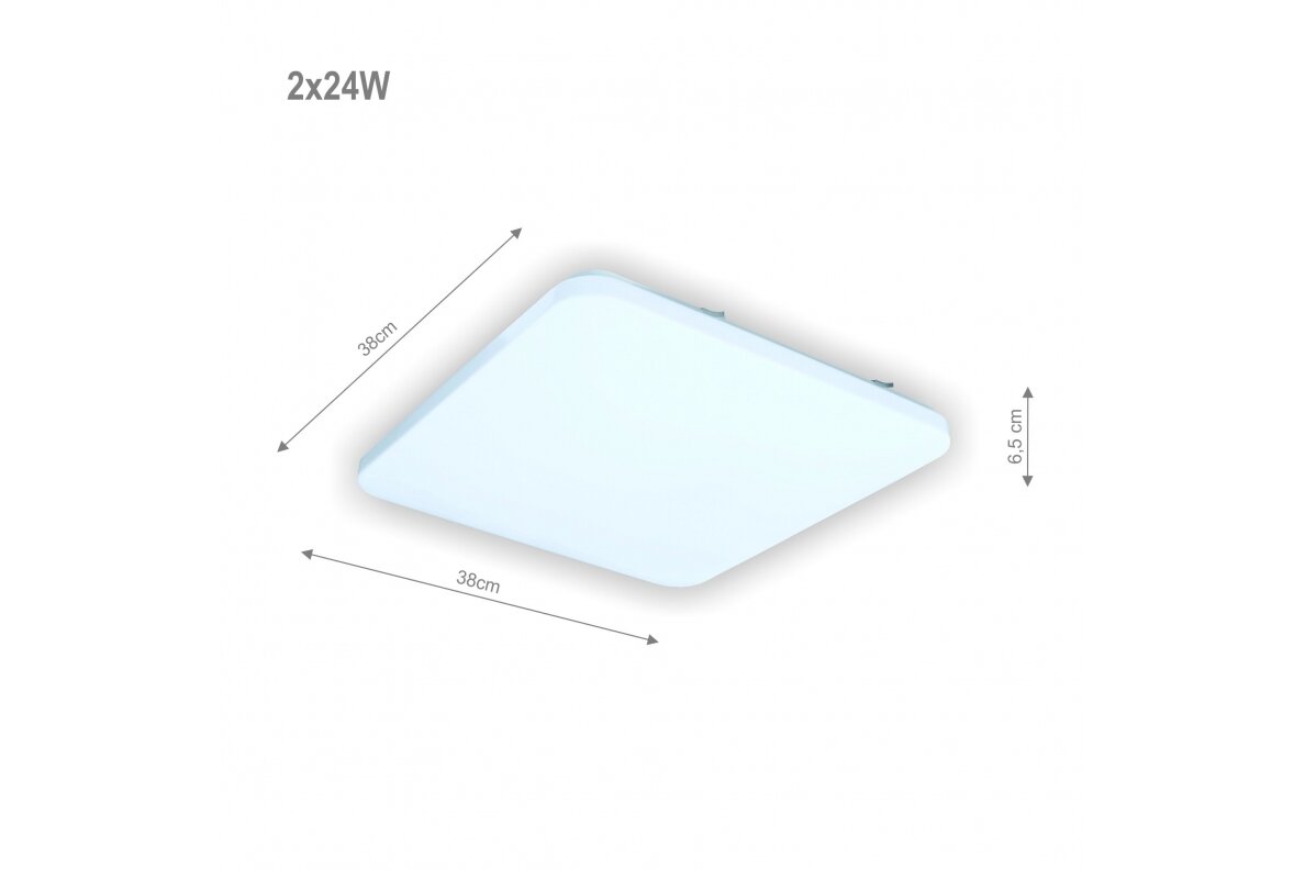 Neliönmuotoinen LED-kattovalaisin "SOPOT" 2x24W 1