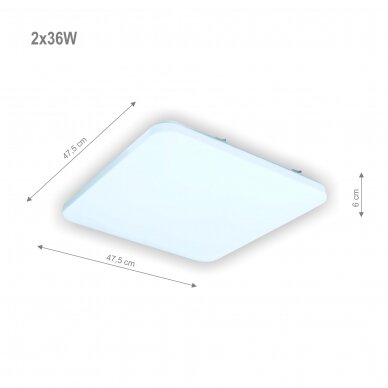 Neljakandiline LED-laevalgusti "SOPOT" 2x36W 1 Neljakandiline LED-laevalgusti "SOPOT" 2x36W 1