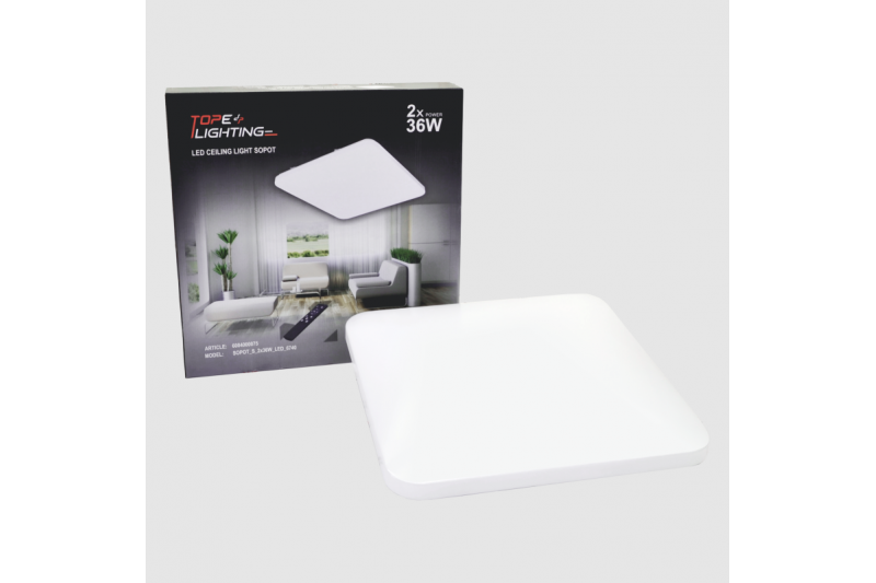 Kwadratowa lampa sufitowa LED „SOPOT” 2×36W 13 Kwadratowa lampa sufitowa LED „SOPOT” 2×36W 13