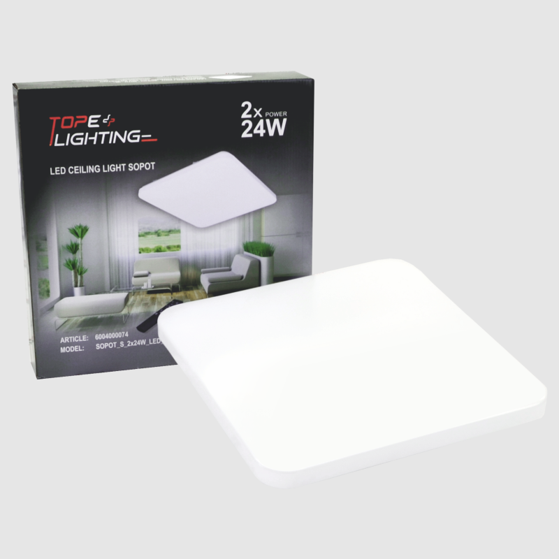 Square LED ceiling light "SOPOT" 2x24W 13 Square LED ceiling light "SOPOT" 2x24W 13