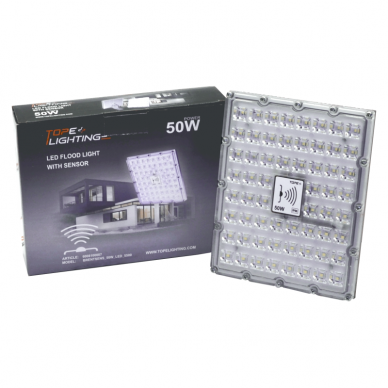 LED prožektors ar mikroviļņu sensoru 'BRENTSENS" 50W 6 LED prožektors ar mikroviļņu sensoru 'BRENTSENS" 50W 6