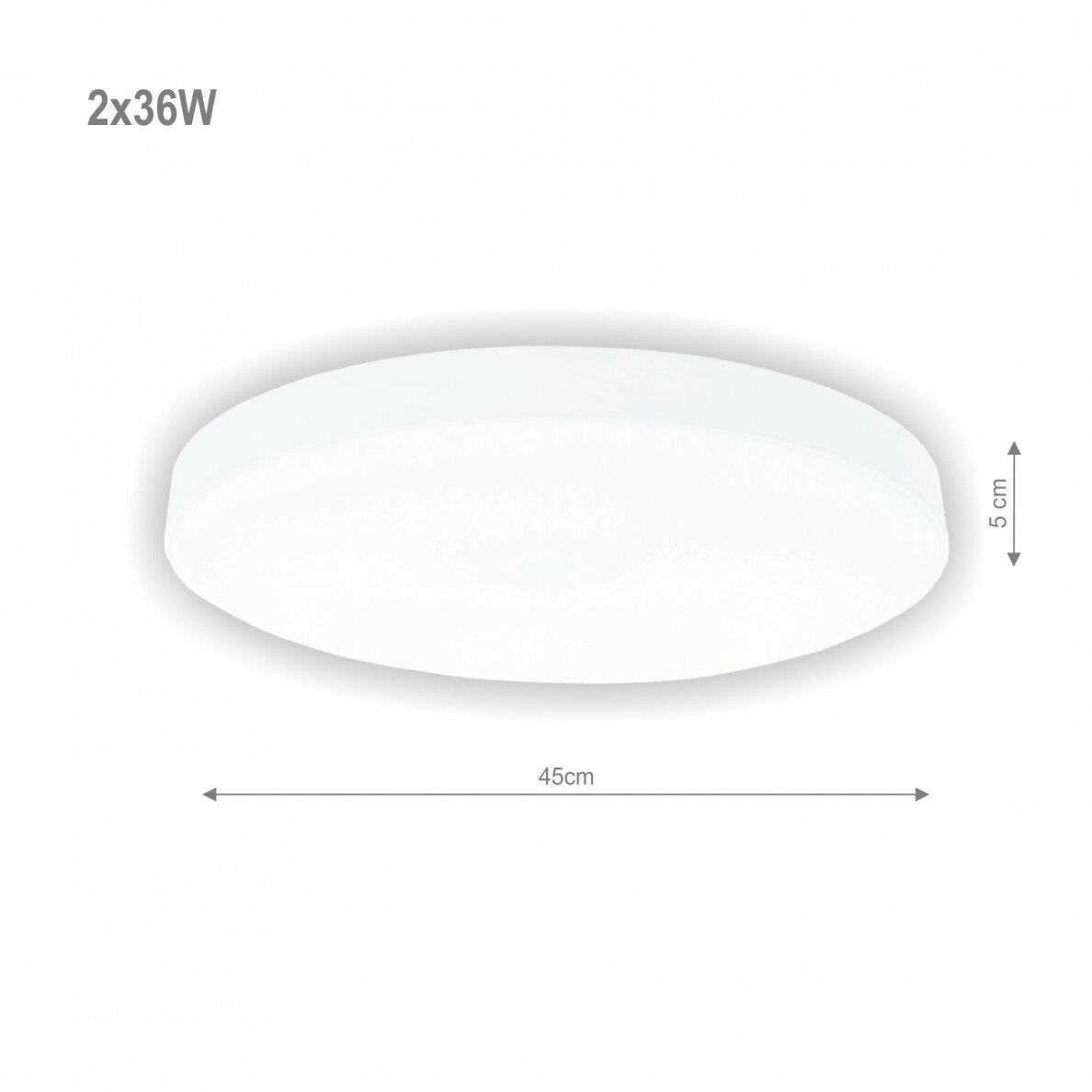 Lubinis baltas LED šviestuvas "BOSTON" 2x36W 1 Lubinis baltas LED šviestuvas "BOSTON" 2x36W 1