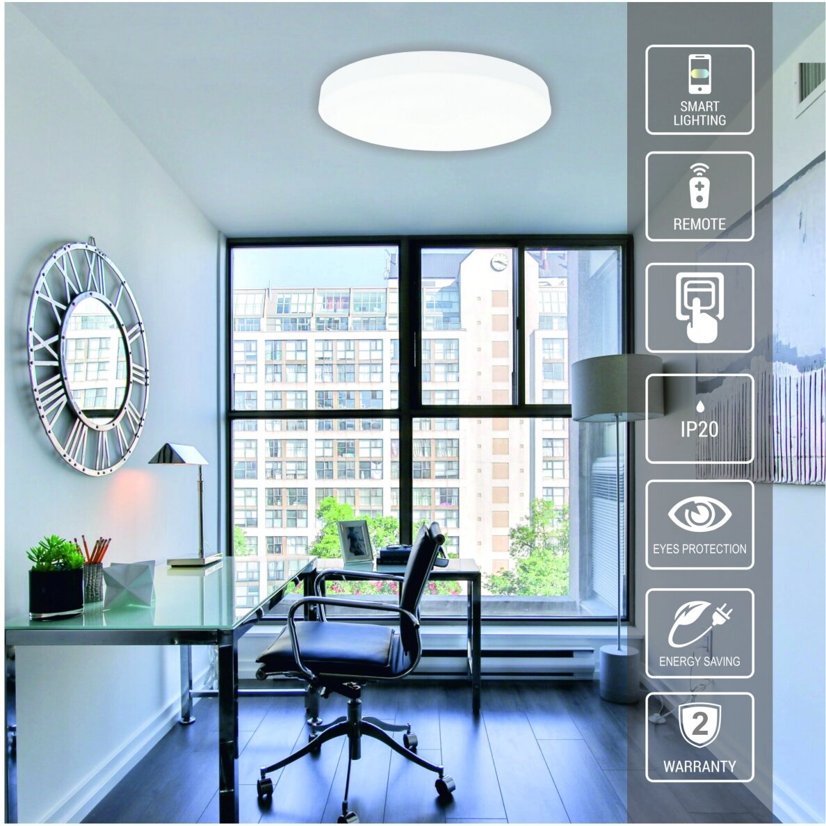 Lubinis baltas LED šviestuvas "BOSTON" 2x36W 2 Lubinis baltas LED šviestuvas "BOSTON" 2x36W 2