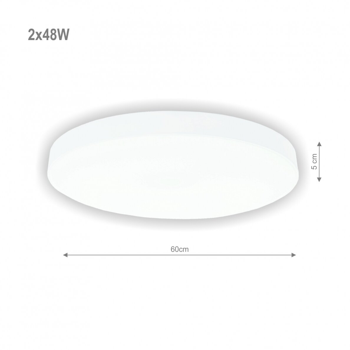 Lubinis baltas LED šviestuvas "BOSTON" 2x48W 1 Lubinis baltas LED šviestuvas "BOSTON" 2x48W 1