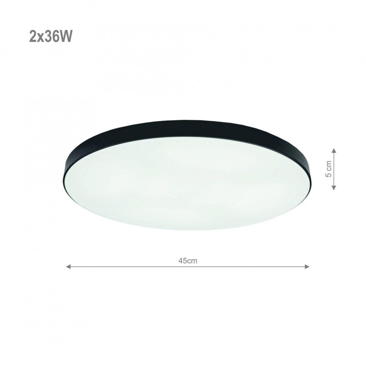 Black LED ceiling light "BOSTON" 2x36W 1 Black LED ceiling light "BOSTON" 2x36W 1