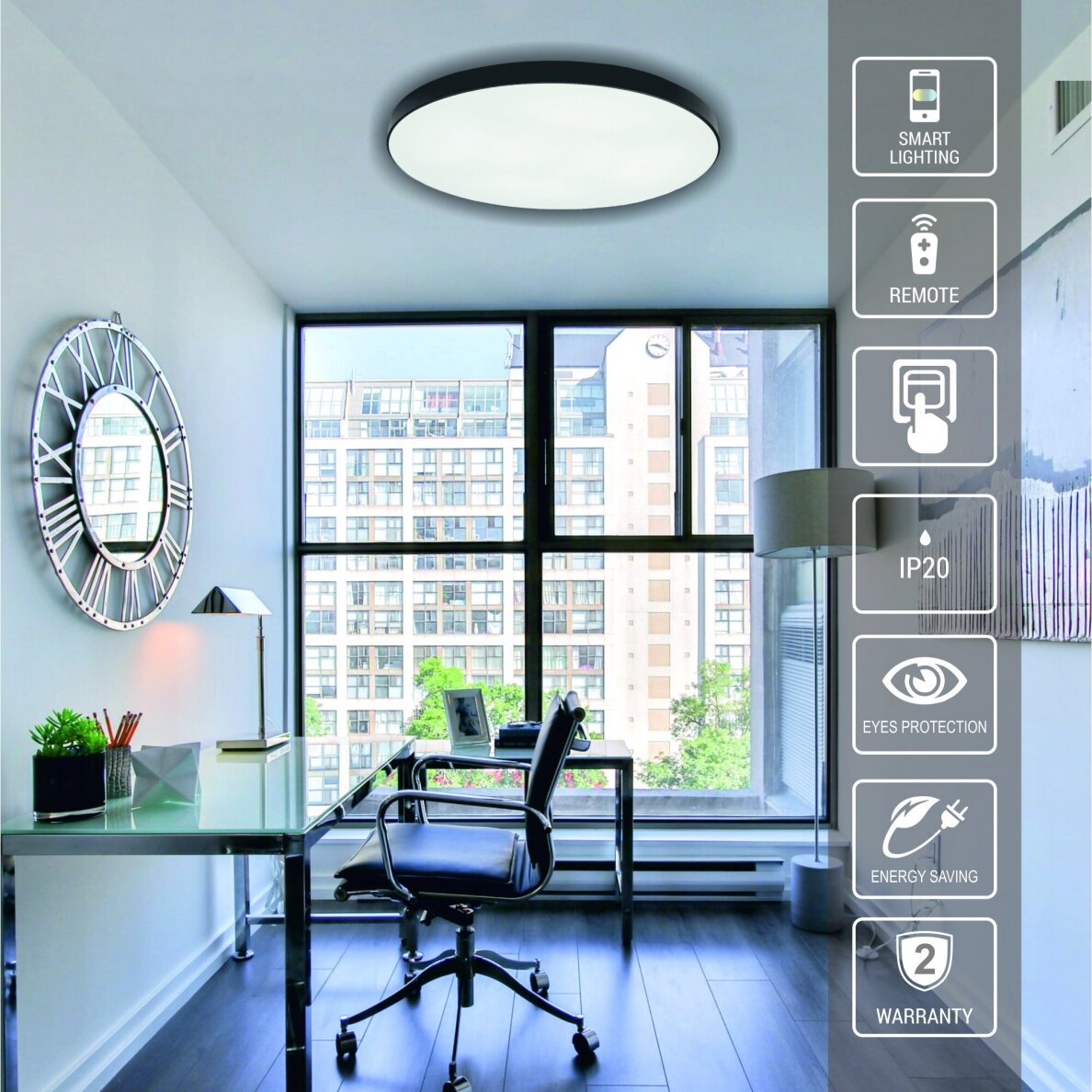 Black LED ceiling light "BOSTON" 2x36W 2 Black LED ceiling light "BOSTON" 2x36W 2
