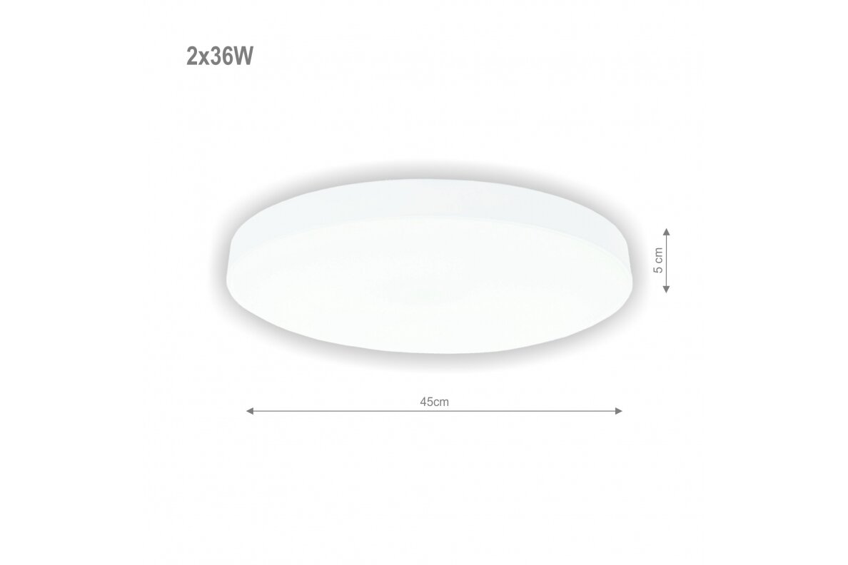 Valkoinen LED-kattovalo "BOSTON" 2x36W 1