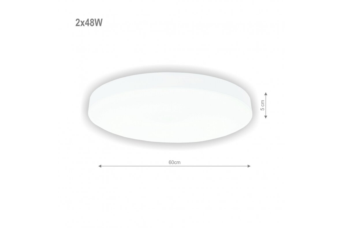 Biała lampa sufitowa LED „BOSTON” 2×48W 1 Biała lampa sufitowa LED „BOSTON” 2×48W 1