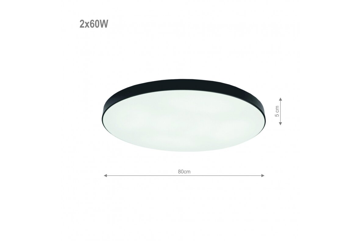 Czarna lampa sufitowa LED „BOSTON” 2×60W 1 Czarna lampa sufitowa LED „BOSTON” 2×60W 1
