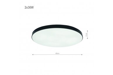 Czarna lampa sufitowa LED „BOSTON” 2×36W 1 Czarna lampa sufitowa LED „BOSTON” 2×36W 1