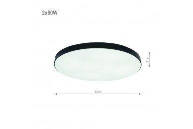 Musta LED-kattovalo "BOSTON" 2x60W 1
