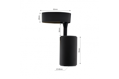 Czarna lampa sufitowa LED „TELA” 10W-3000K 1