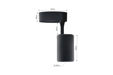 Czarna lampa sufitowa LED „TELA” 7W-4000K 1