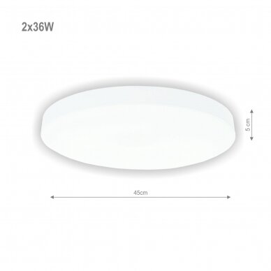 Lubinis baltas LED šviestuvas "BOSTON" 2x36W 1 Lubinis baltas LED šviestuvas "BOSTON" 2x36W 1