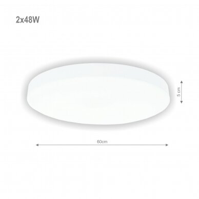 Ümmargune valge LED-valgusti "BOSTON" 2x48W 1 Ümmargune valge LED-valgusti "BOSTON" 2x48W 1