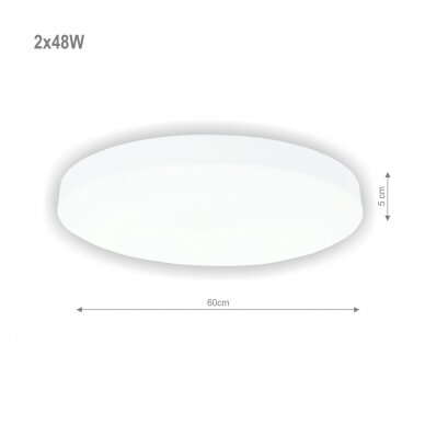 Ümmargune valge LED-valgusti "BOSTON" 2x48W 1
