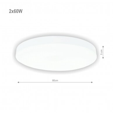 Ümmargune valge LED-valgusti "BOSTON" 2x60W 1 Ümmargune valge LED-valgusti "BOSTON" 2x60W 1