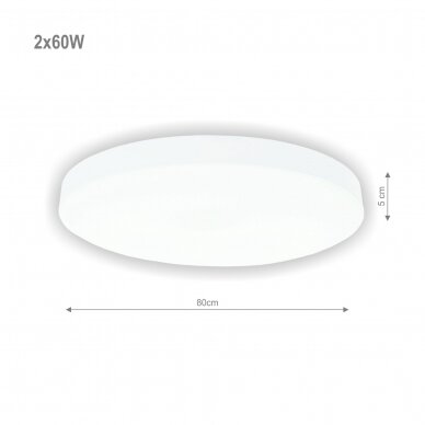Lubinis baltas LED šviestuvas "BOSTON" 2x60W 1