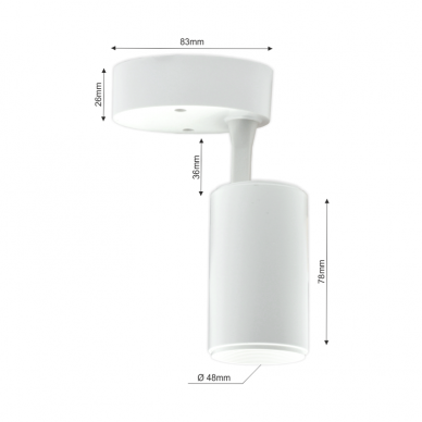 White LED ceiling light "TELA" 10W-3000K 1
