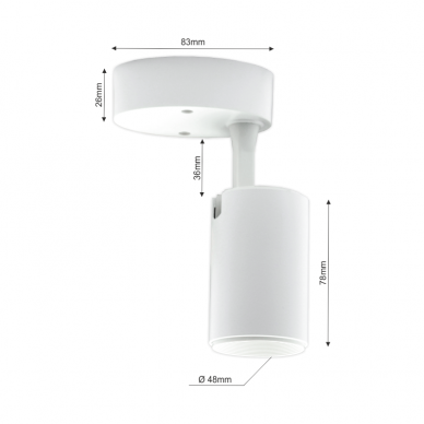 White LED ceiling light "TELA" 7W-3000K 1
