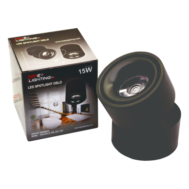 Lubinis juodas LED šviestuvas "OSLO" 15W 6 Lubinis juodas LED šviestuvas "OSLO" 15W 6