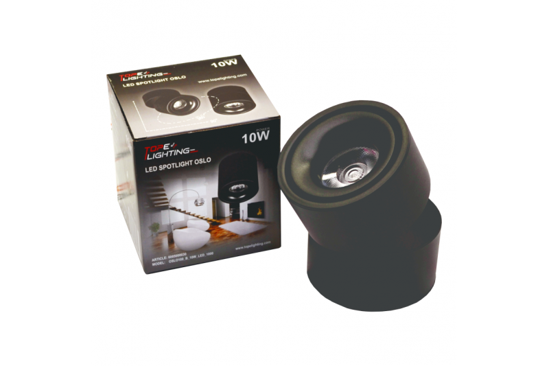 Czarny reflektor LED „OSLO” 10W 6