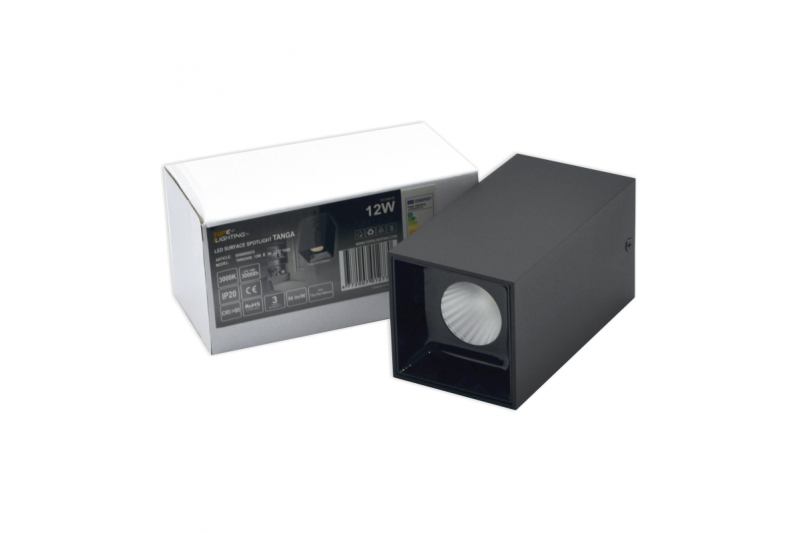 Czarna lampa sufitowa LED „TANGA” 12W 6