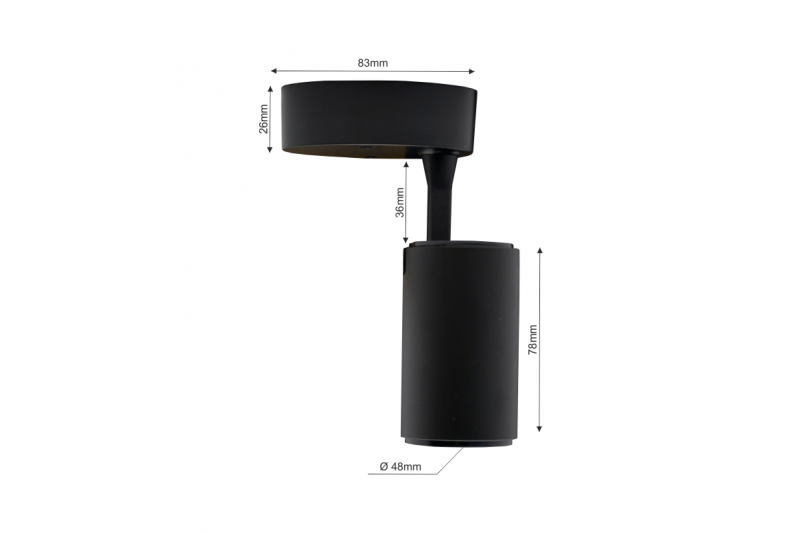 Czarna lampa sufitowa LED „TELA” 10W-3000K 1