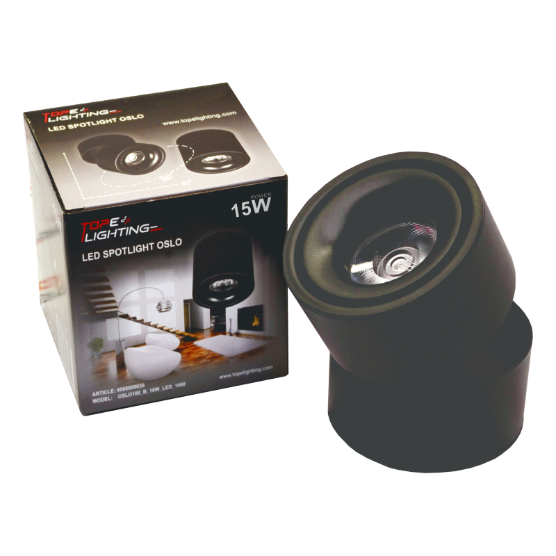 LED black spotlight "OSLO" 15W 6 LED black spotlight "OSLO" 15W 6