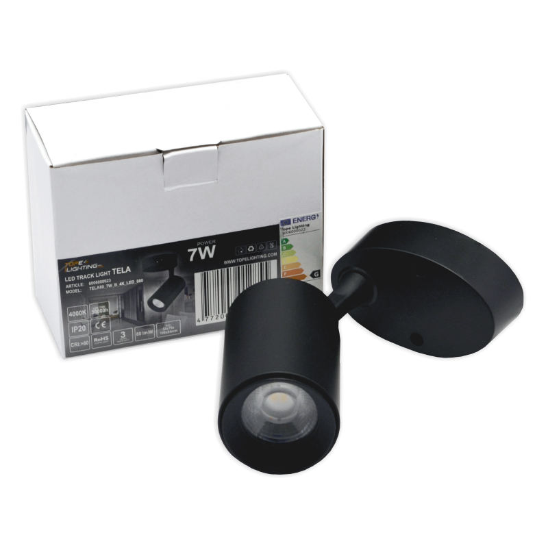 Black LED ceiling light "TELA" 7W-4000K 10 Black LED ceiling light "TELA" 7W-4000K 10