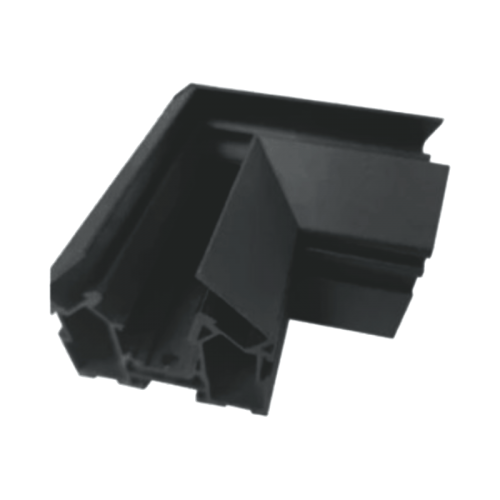Magnetic LED system black corner connector for stretch ceiling track "TAMPA"